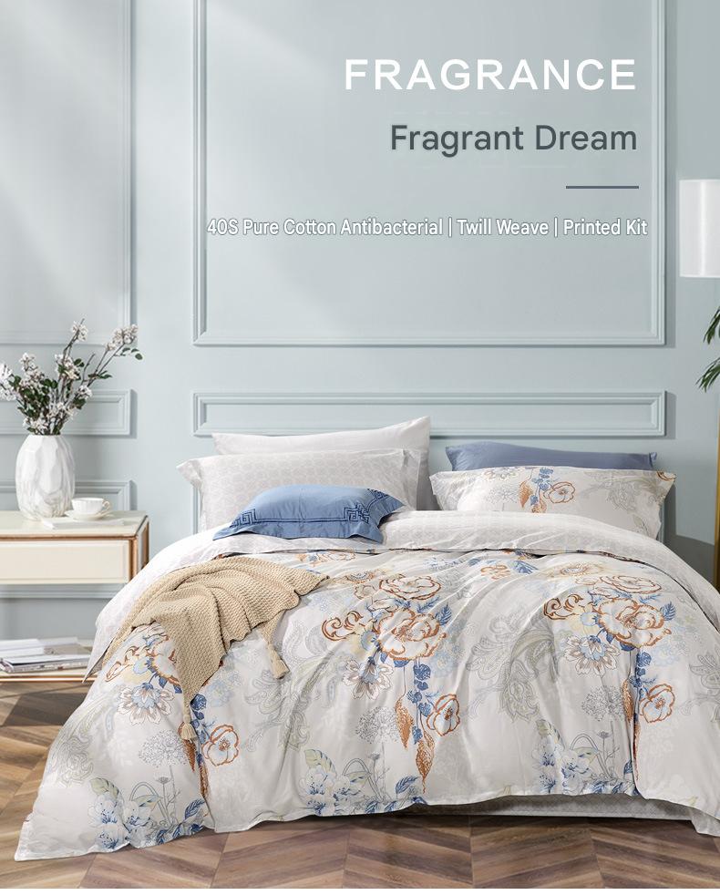 Fuanna 100% Cotton Bedding Set | Luxury Floral Bed Sheet & Duvet Cover Set | FIRSTSING