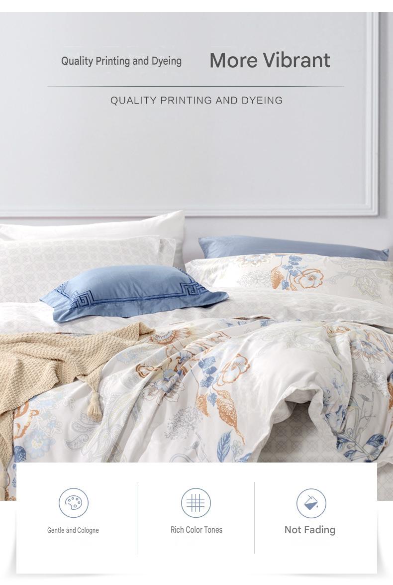 Fuanna 100% Cotton Bedding Set | Luxury Floral Bed Sheet & Duvet Cover Set | FIRSTSING