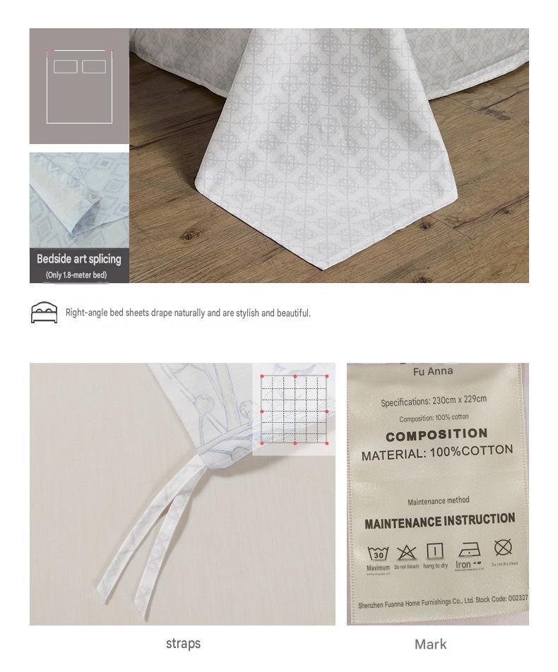 Fuanna 100% Cotton Bedding Set | Luxury Floral Bed Sheet & Duvet Cover Set | FIRSTSING