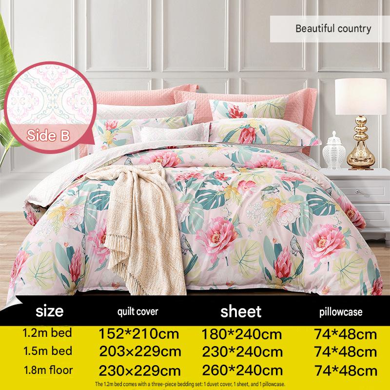 Fuanna 100% Cotton Bedding Set | Luxury Floral Bed Sheet & Duvet Cover Set | FIRSTSING