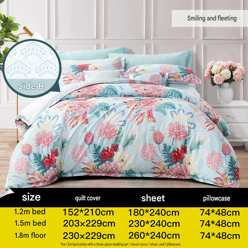 Fuanna 100% Cotton Bedding Set | Luxury Floral Bed Sheet & Duvet Cover Set | FIRSTSING