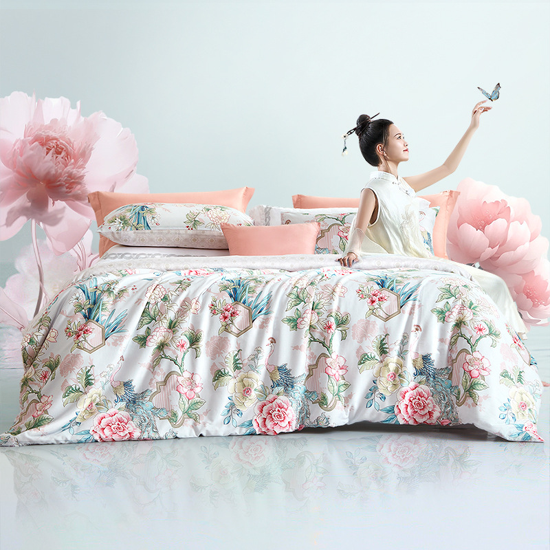 Fuanna 100% Cotton Bedding Set | Luxury Floral Bed Sheet & Duvet Cover Set | FIRSTSING