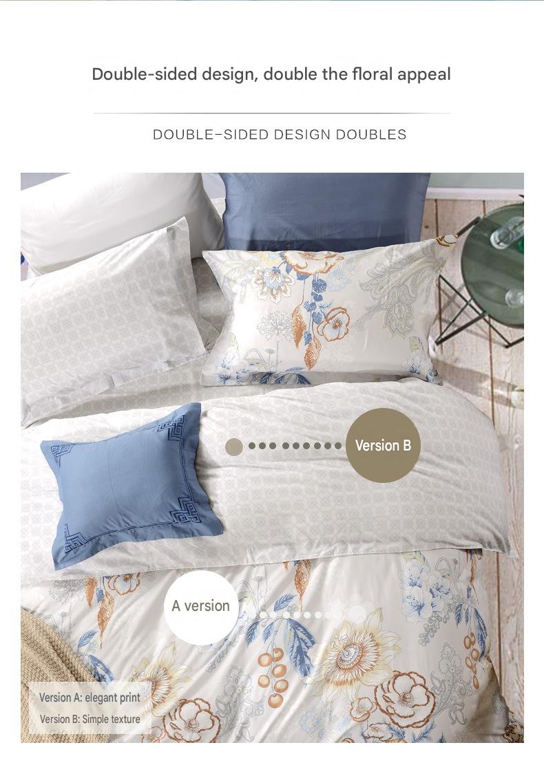 Fuanna 100% Cotton Bedding Set | Luxury Floral Bed Sheet & Duvet Cover Set | FIRSTSING