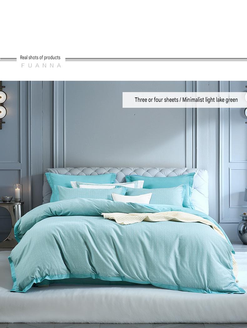 Fuanna 60s Long Staple Cotton Bedding Set | Luxury Satin Cotton Embroidered Bedding | FIRSTSING
