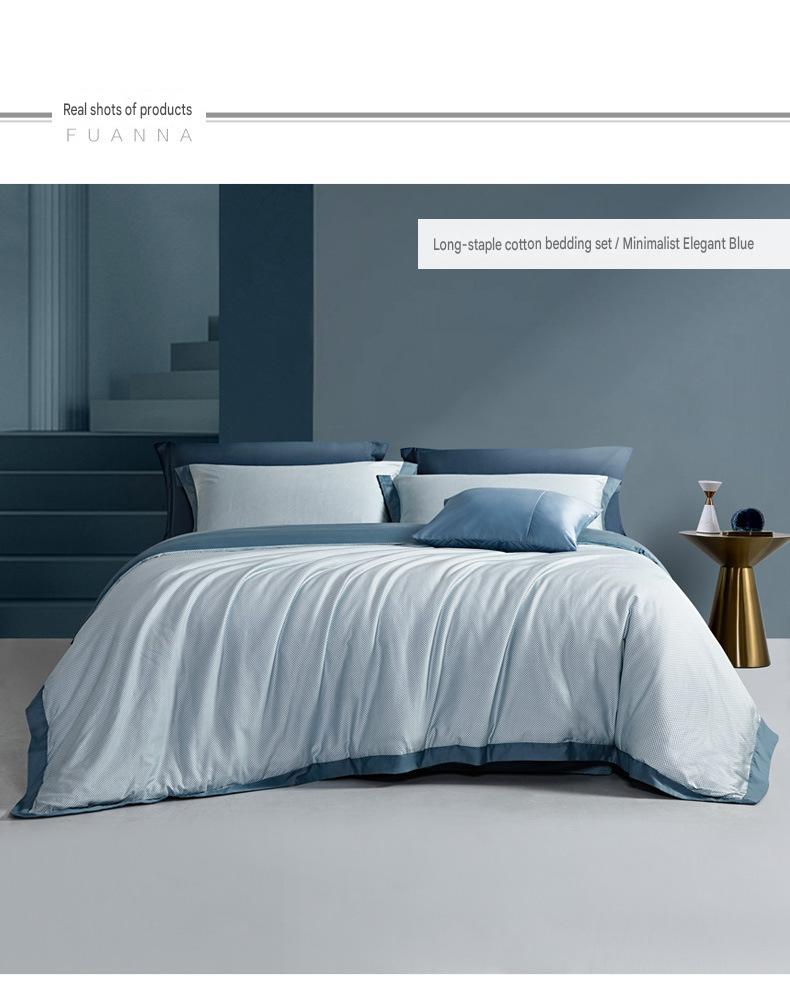 Fuanna 60s Long Staple Cotton Bedding Set | Luxury Satin Cotton Embroidered Bedding | FIRSTSING