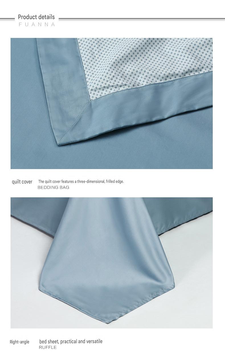 Fuanna 60s Long Staple Cotton Bedding Set | Luxury Satin Cotton Embroidered Bedding | FIRSTSING