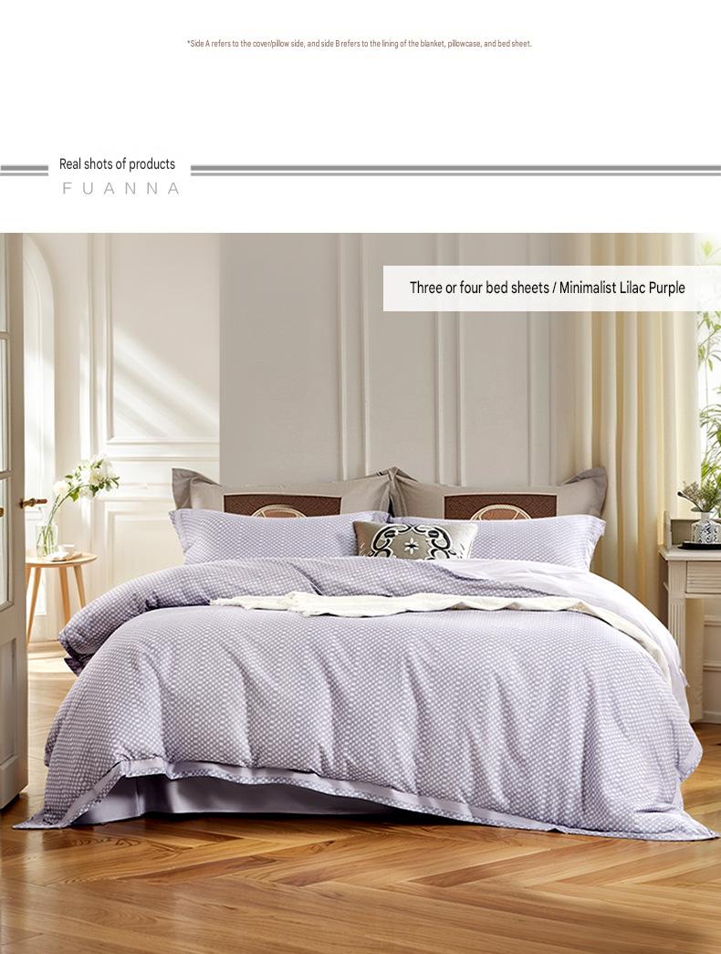 Fuanna 60s Long Staple Cotton Bedding Set | Luxury Satin Cotton Embroidered Bedding | FIRSTSING