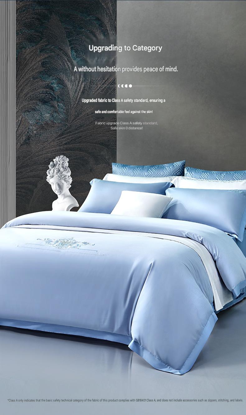 Fuanna 60s Long Staple Cotton Bedding Set | Luxury Satin Cotton Embroidered Bedding | FIRSTSING