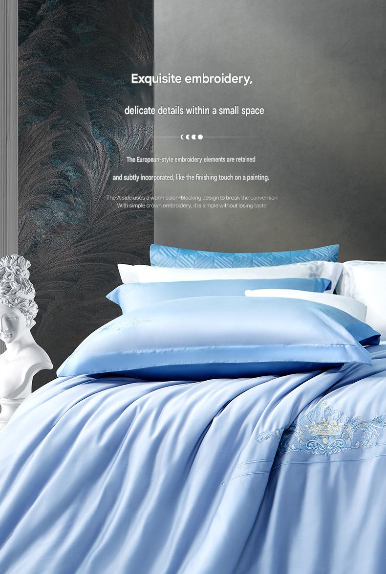 Fuanna 60s Long Staple Cotton Bedding Set | Luxury Satin Cotton Embroidered Bedding | FIRSTSING