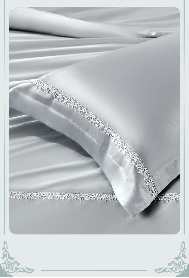 Fuanna 100s Long Staple Cotton Bedding Set | Luxury Satin Cotton Bed Sheet & Duvet Cover Set | FIRSTSING