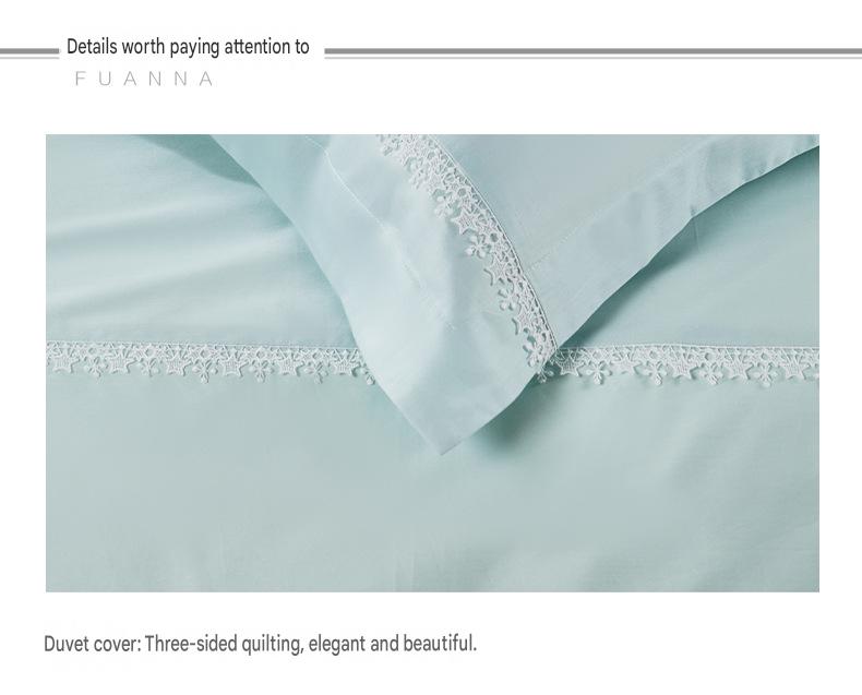 Fuanna 100s Long Staple Cotton Bedding Set | Luxury Satin Cotton Bed Sheet & Duvet Cover Set | FIRSTSING