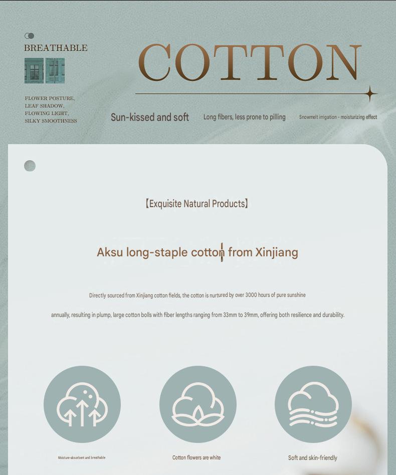 Fuanna 100s Long Staple Cotton Bedding Set | Luxury Satin Cotton Bed Sheet & Duvet Cover Set | FIRSTSING
