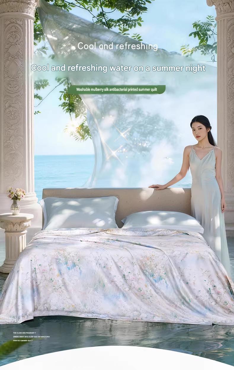 Fuanna Washable Mulberry Silk Summer Quilt | Cooling Tencel Comforter | FIRSTSING