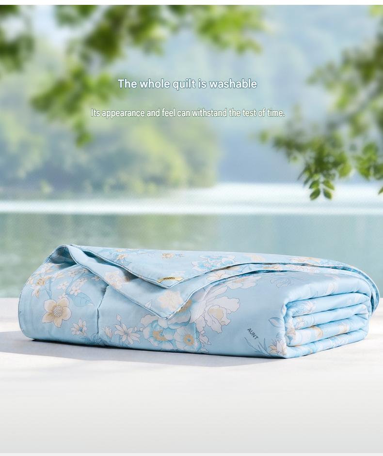 Fuanna Washable Mulberry Silk Summer Quilt | Cooling Tencel Comforter | FIRSTSING