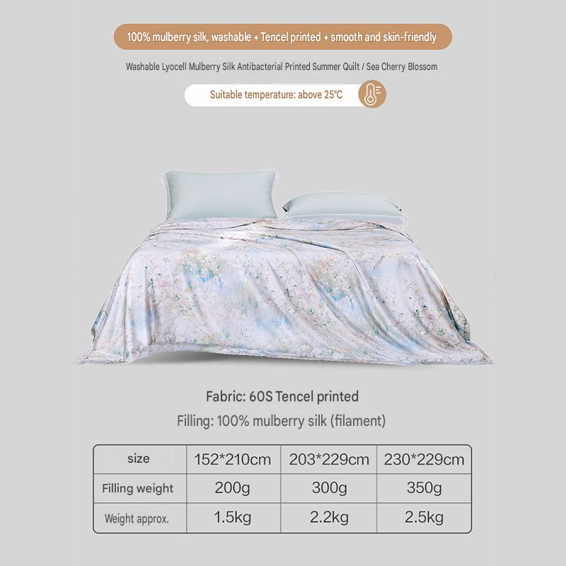 Fuanna Washable Mulberry Silk Summer Quilt | Cooling Tencel Comforter | FIRSTSING