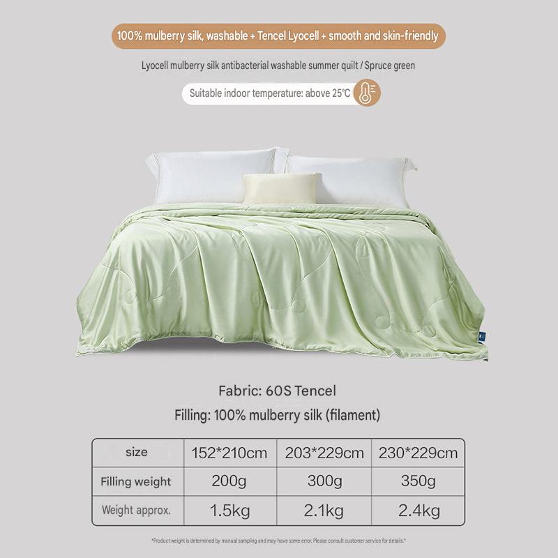 Fuanna Washable Mulberry Silk Summer Quilt | Cooling Tencel Comforter | FIRSTSING