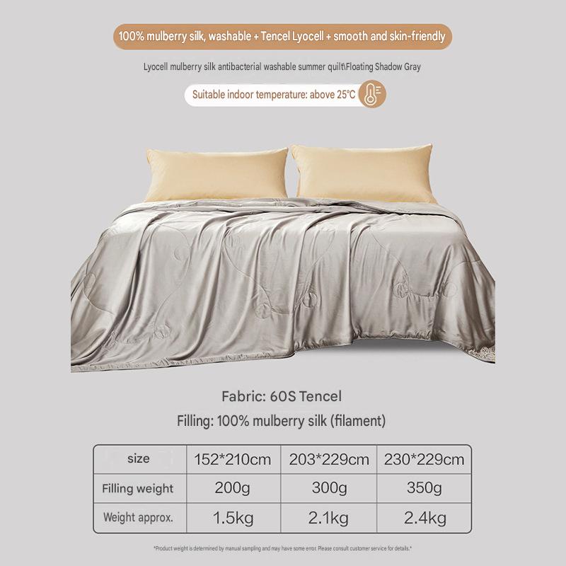 Fuanna Washable Mulberry Silk Summer Quilt | Cooling Tencel Comforter | FIRSTSING