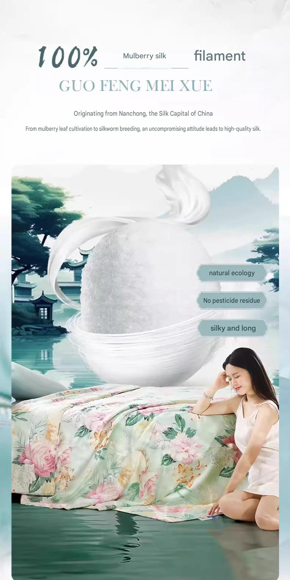Fuanna Washable Mulberry Silk Summer Quilt | Cooling Tencel Comforter | FIRSTSING