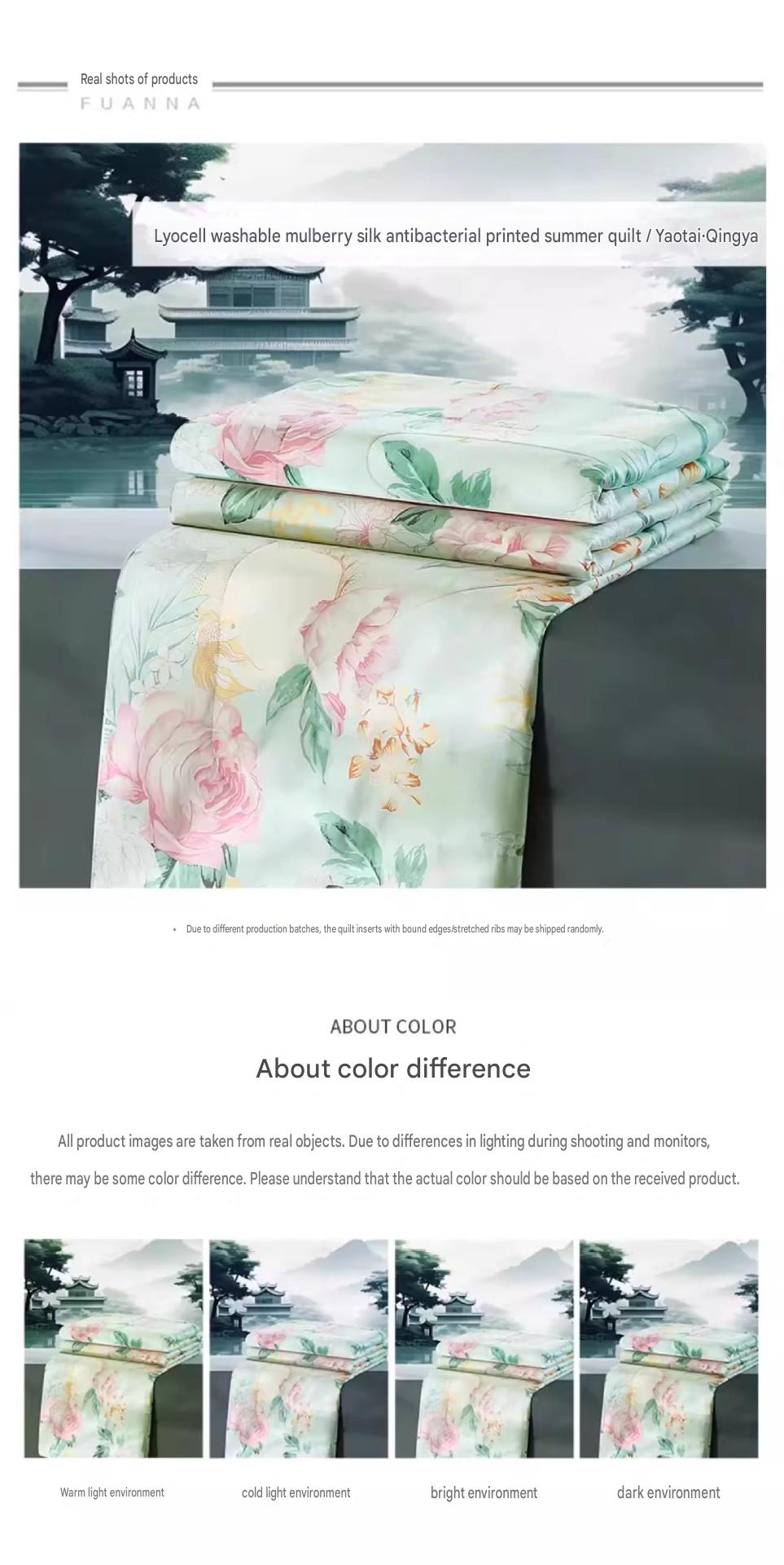 Fuanna Washable Mulberry Silk Summer Quilt | Cooling Tencel Comforter | FIRSTSING